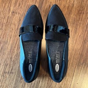 Dr. Scholl's Loafers Pointed Toe Flats Black Ladies Shoes 9M